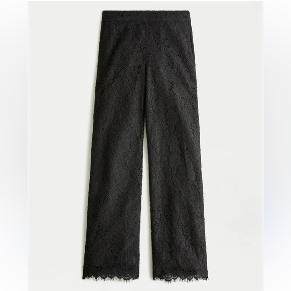 J. Crew Pants - J. Crew Black Lace High Rise Pull On Peyton Cropped Length Pants Size 6P NWT